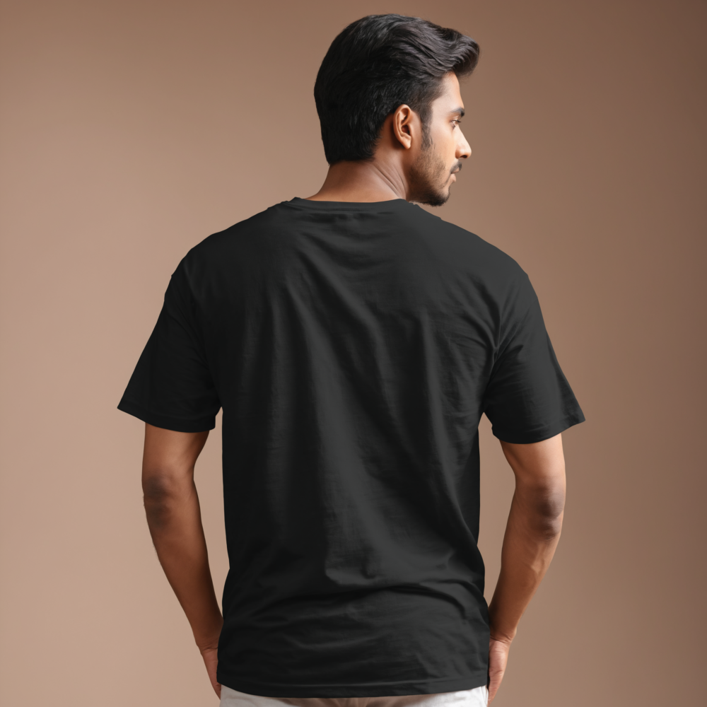 Plain Black Oversized T-shirt For Men - Image 2