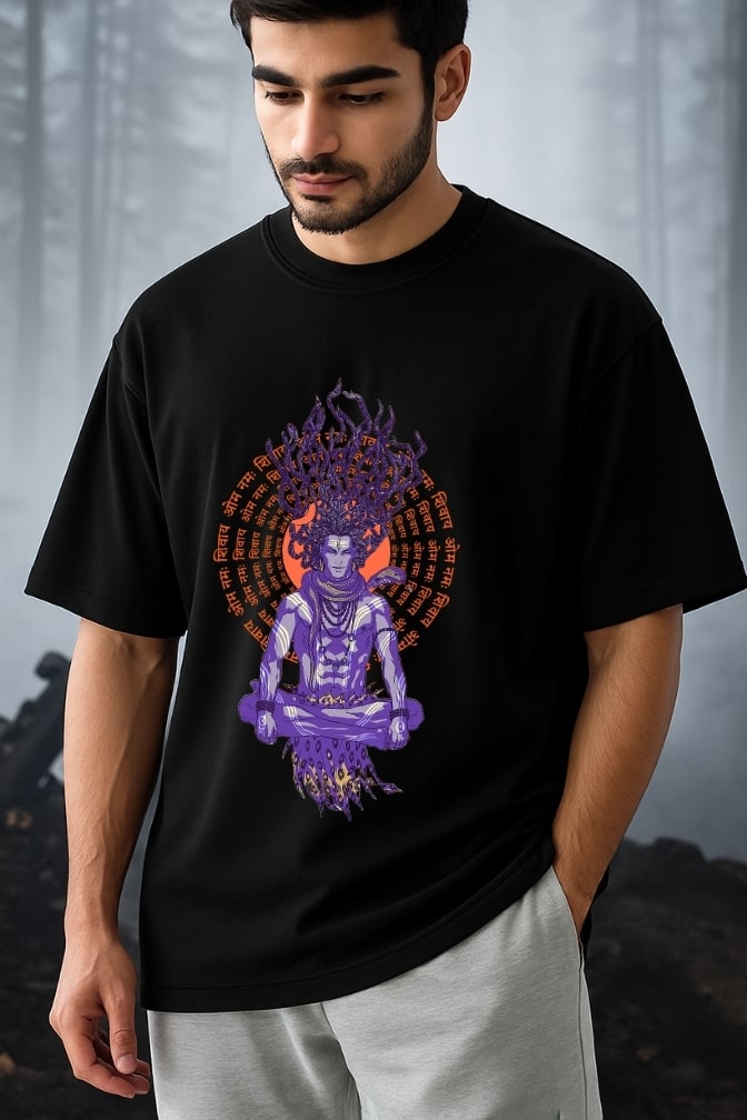 Om Namah Shivay Printed Oversized T-shirt