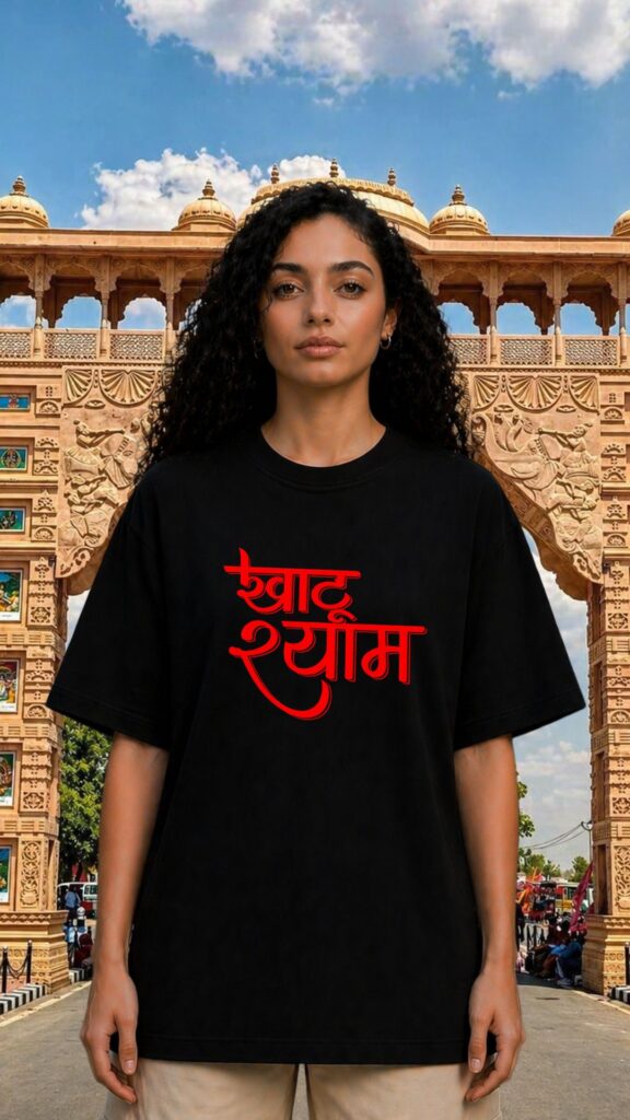 Khatu Shyam Oversized T-shirt for Women Black