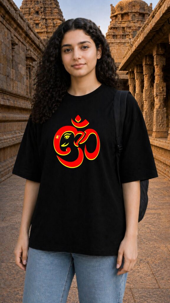 Lord Ganesha Black T-shirt Women