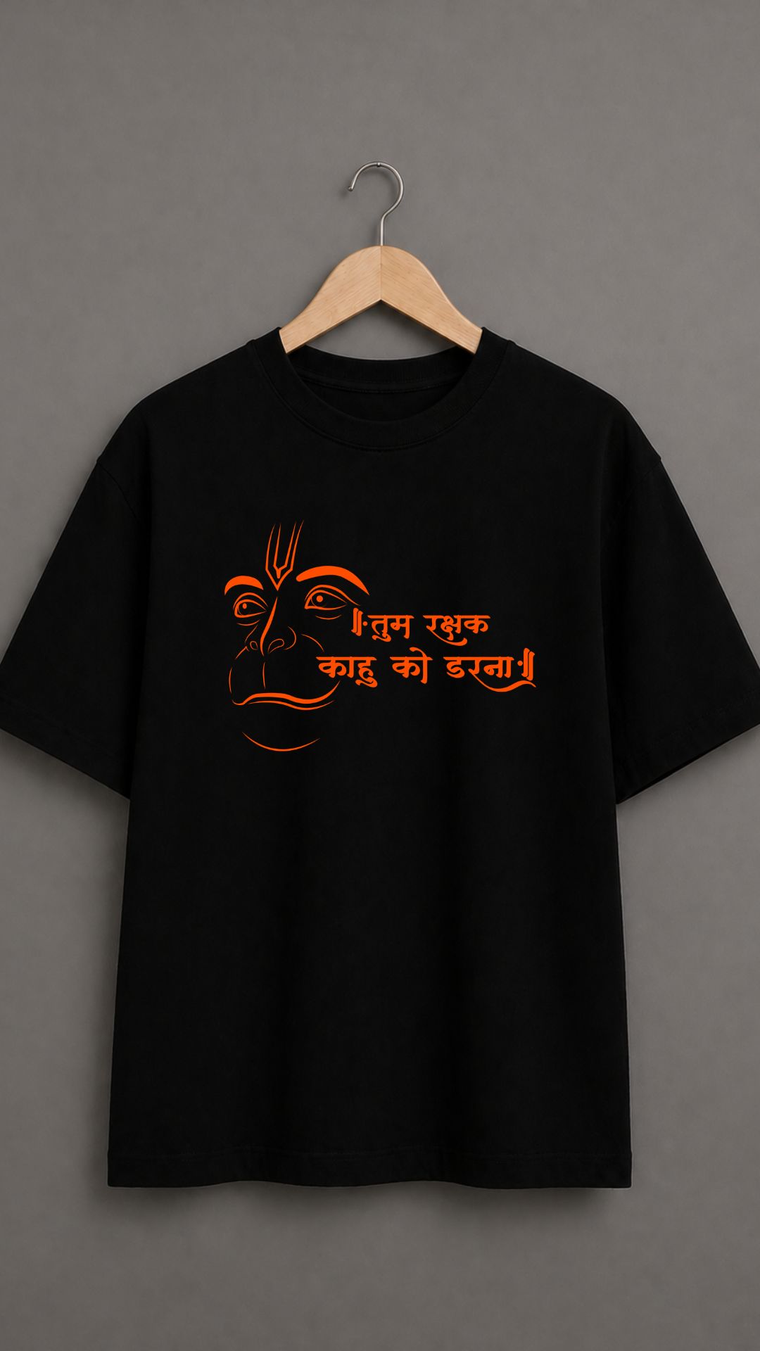Lord Hanuman Black T-shirt Women - Image 2