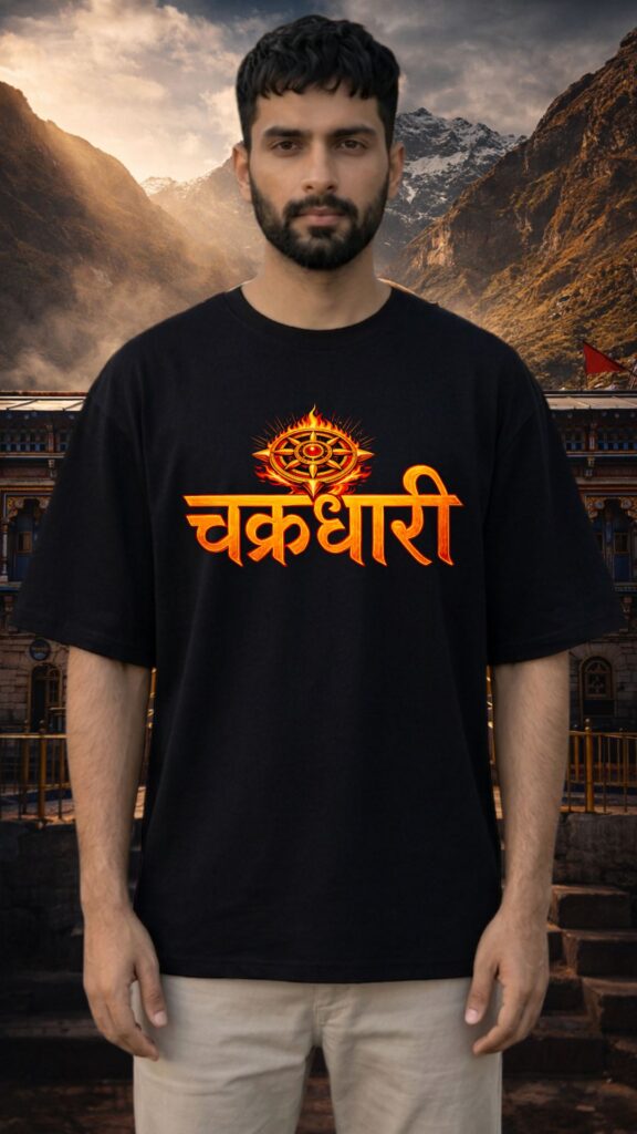 Lord Vishnu Chakradhari Black T-shirt Men