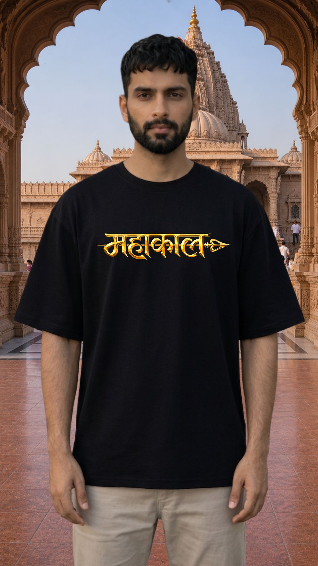 Mahakaal Trishul Black T-shirt Men