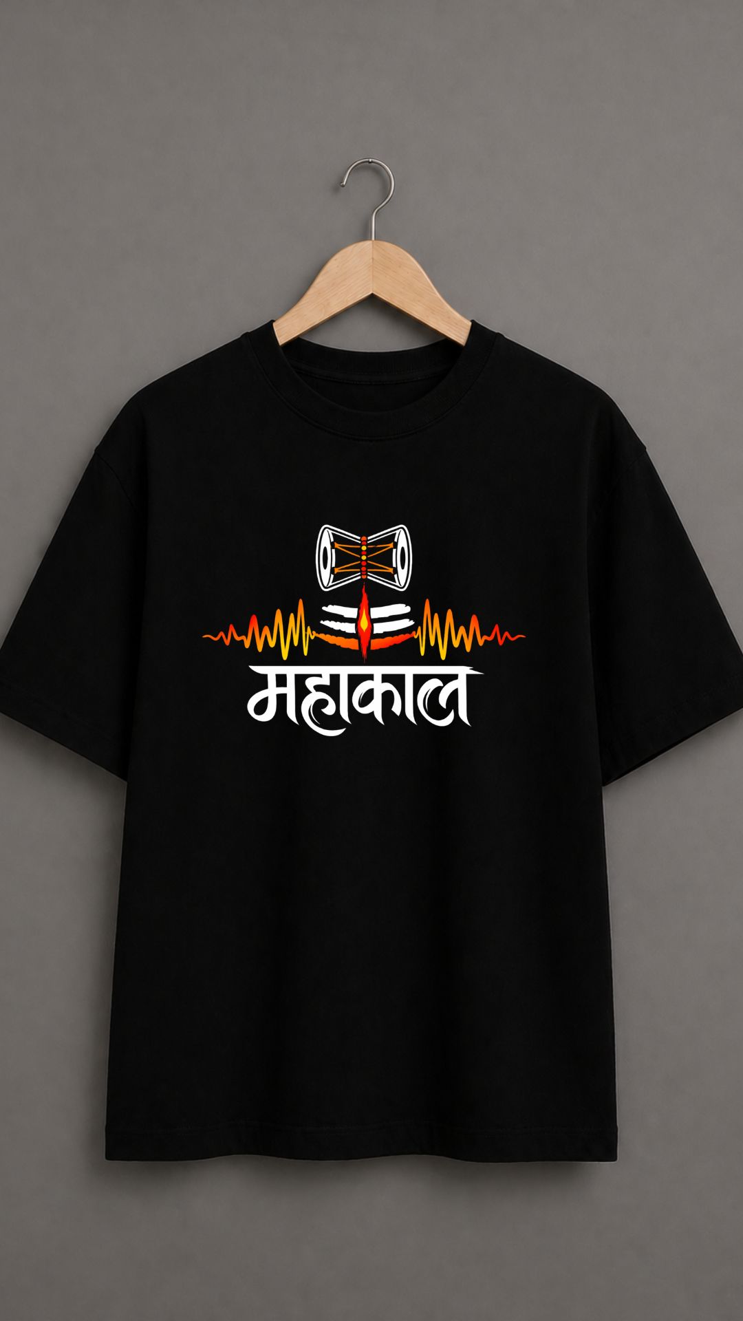 Mahakal Tripund Tilak Black T-shirt Men - Image 2
