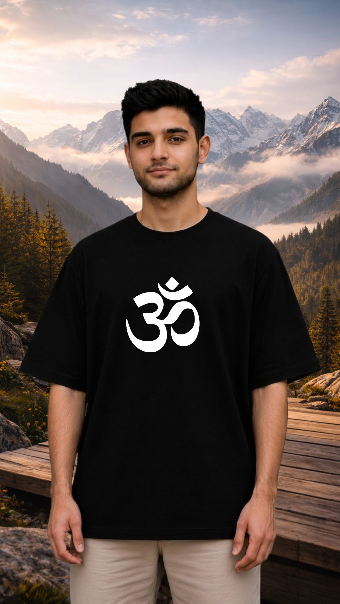 OM Symbol Black T-shirt Men
